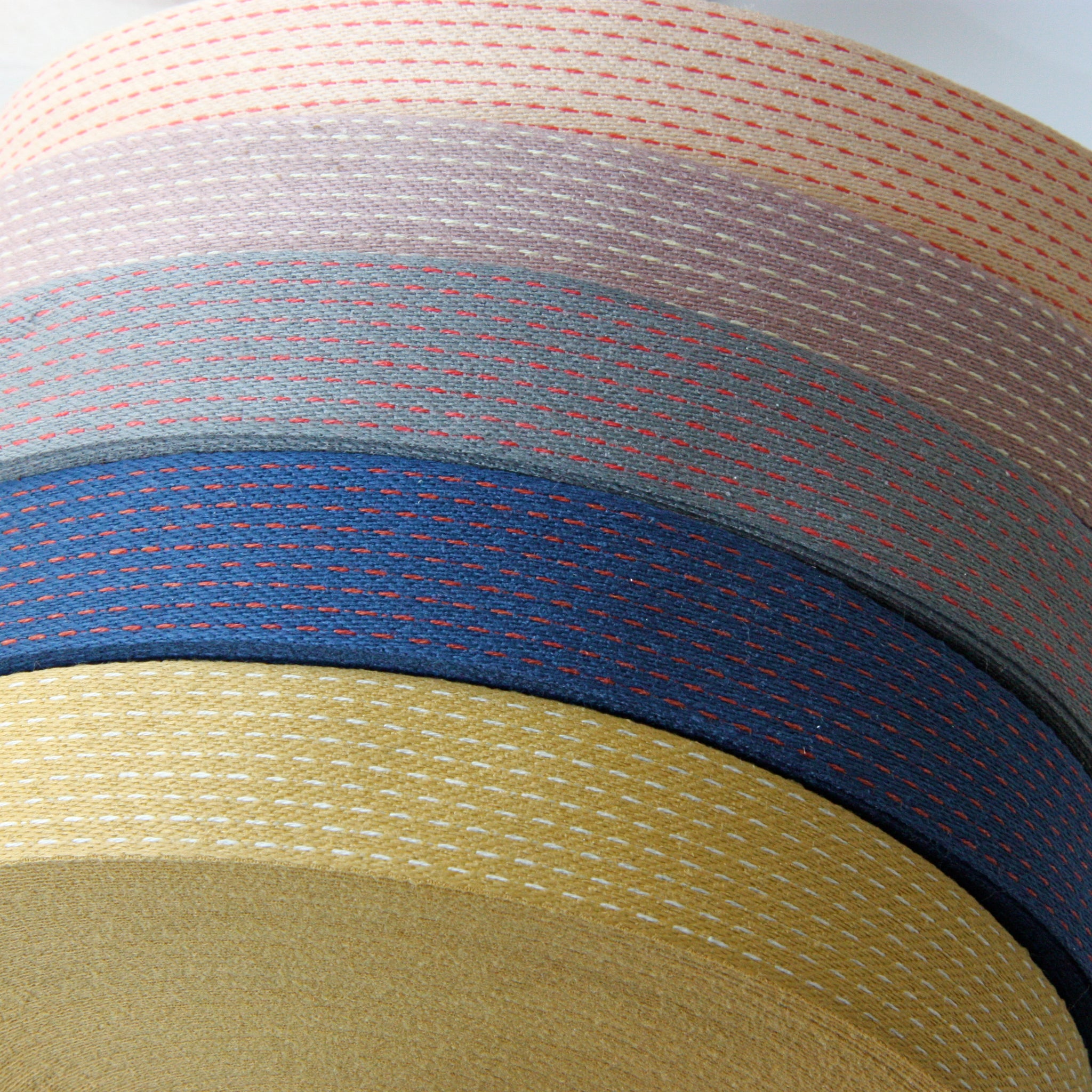 Stitched Cotton Tape - Mustard/Natural