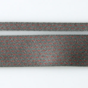 Stitched Cotton Tape - Grey/Red