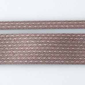 Stitched Cotton Tape - Mauve/Natural