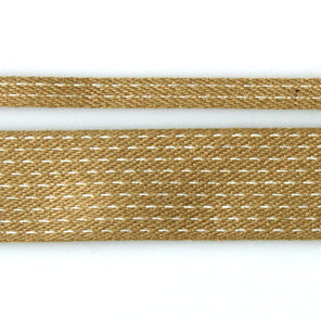 Stitched Cotton Tape - Mustard/Natural