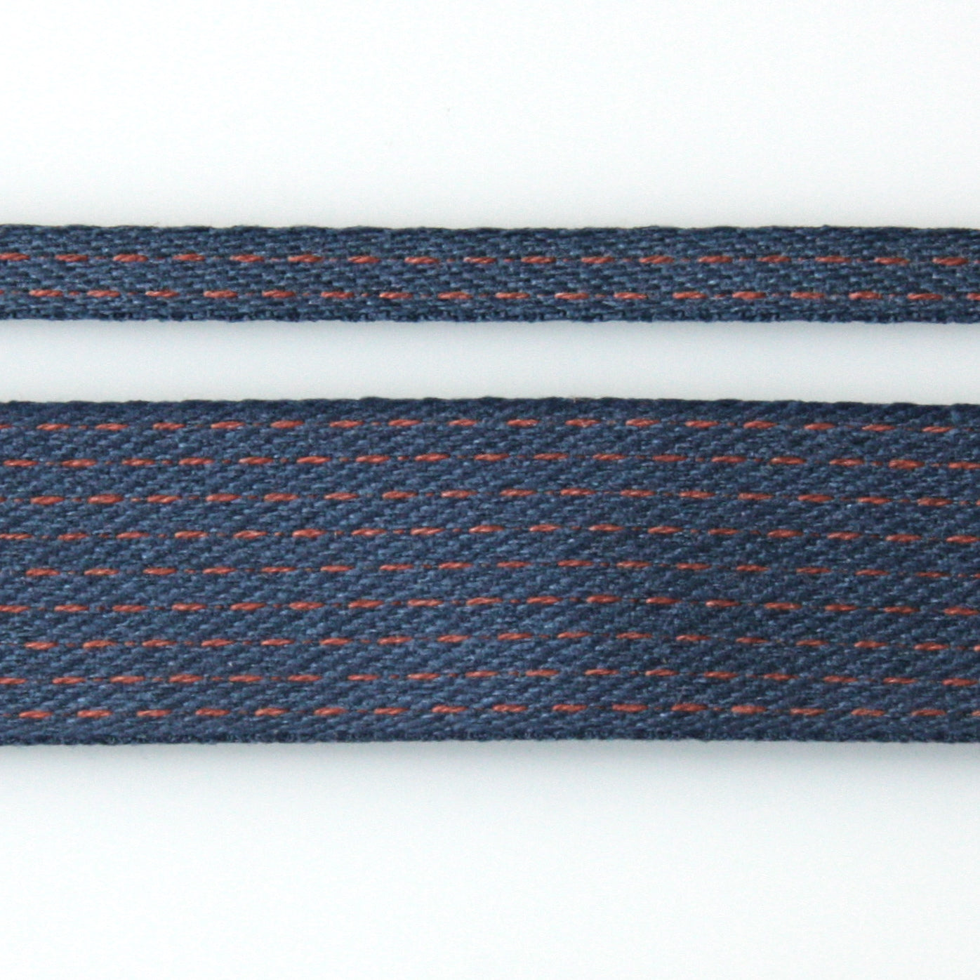 Stitched Cotton Tape - Navy/Red