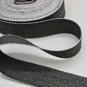 Upholstery Webbing 50mm - Herringbone Navy/White