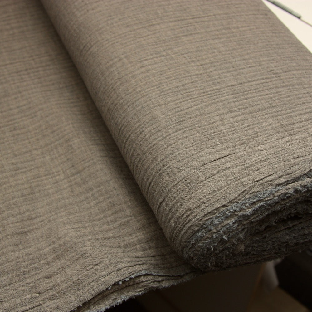 Cotton Double Gauze - Melange Taupe