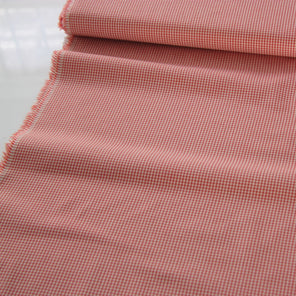Japanese Cotton Shirting - Tiny Gingham Coral