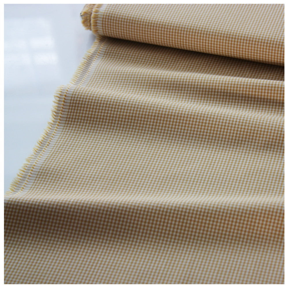 Japanese Cotton Shirting - Tiny Gingham Mustard
