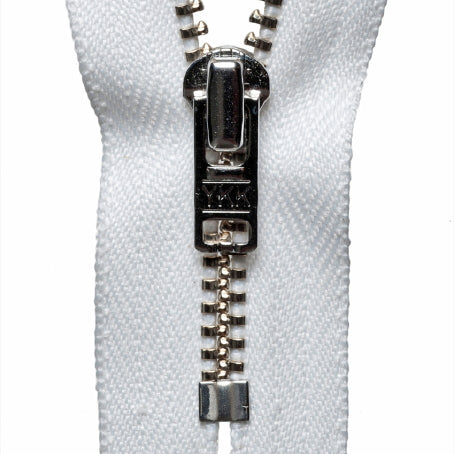 Metal Trouser Zip - White 501