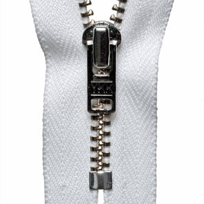 Metal Trouser Zip - White 501