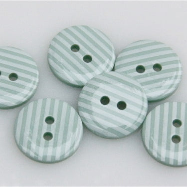 Striped Polyester Buttons - Mint