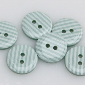 Striped Polyester Buttons - Mint