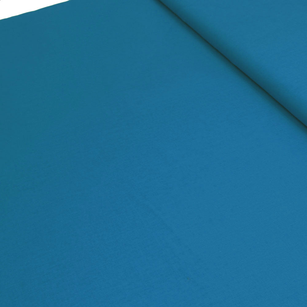 plain wide cotton fabric in turquoise