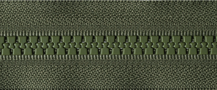 Heavy Vislon Open-Ended Zip - Khaki 566