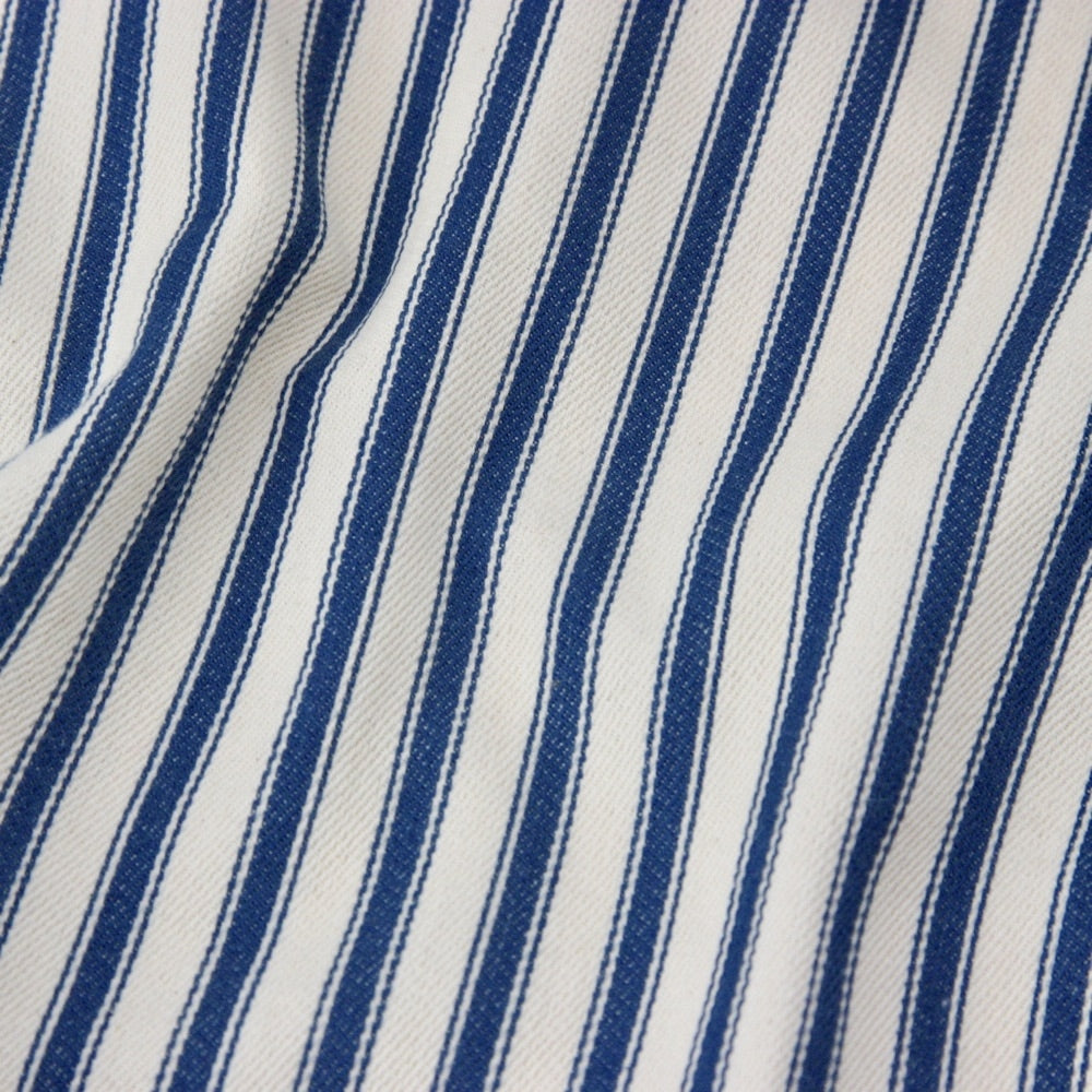 Cotton Ticking - Natural and Blue
