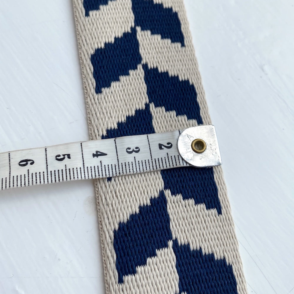Chevron Webbing 36mm - Navy/Natural