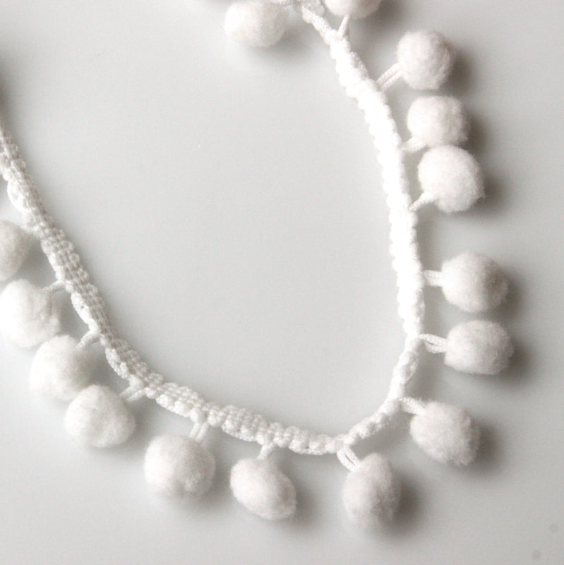 Pom Pom Edging 12mm - White
