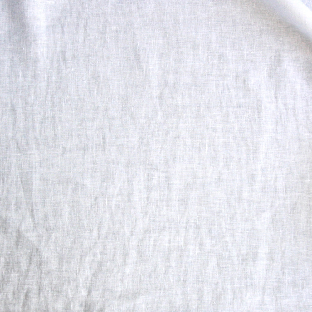 white coloured and washed european linen fabric