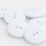 Satin Polyester Buttons - White