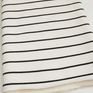 Organic Cotton Fleece - White With Black Stripes