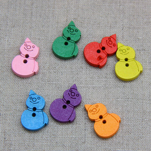 Christmas Buttons - Jolly Snowmen x 7