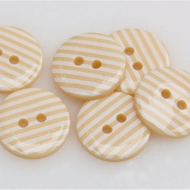 Striped Polyester Buttons - Yellow