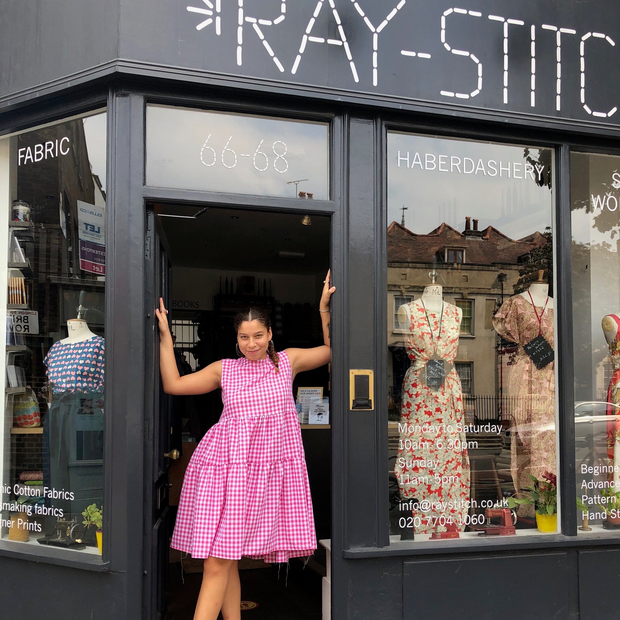 Wide Cotton Gingham - Bright Pink/White 2mm