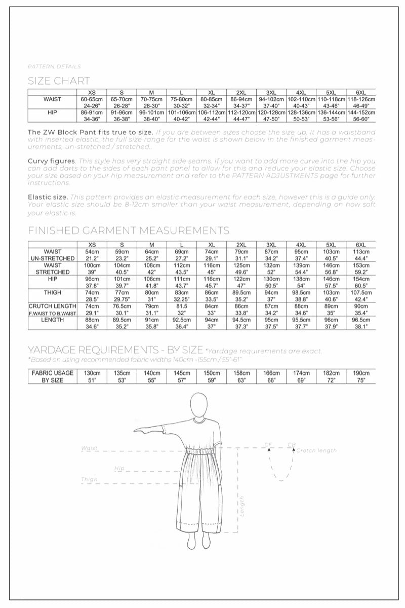Birgitta Helmersson - Zero Waste Block Trousers and Skirt - PDF Pattern