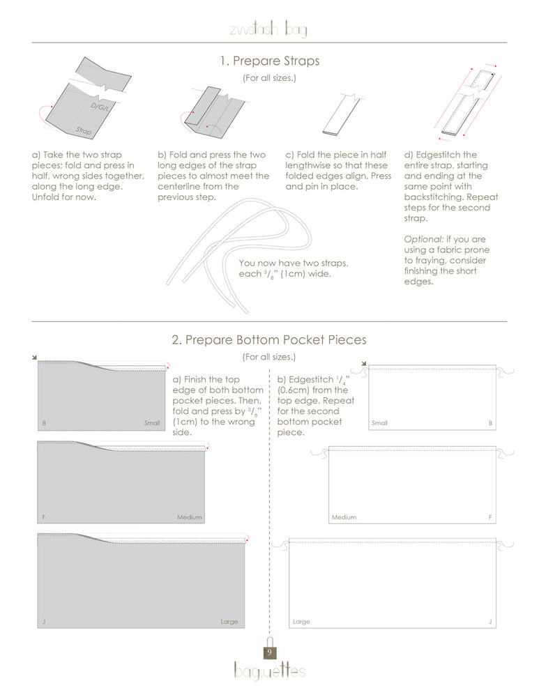 Bag.uettes - Zero Waste Stash Bag - PDF Pattern